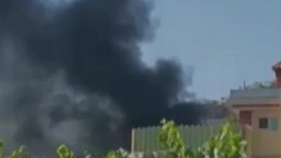 Smoke billowing out of Karte Parwan Gurdwara in Kabul which was attacked by Islamic State terrorists. (HT_PRINT) Smoke billowing out of Karte Parwan Gurdwara in Kabul which was attacked by Islamic State terrorists. (HT_PRINT)