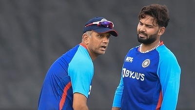 India cricket team head coach Rahul Dravid with player Rishabh Pant (PTI) India cricket team head coach Rahul Dravid with player Rishabh Pant (PTI)