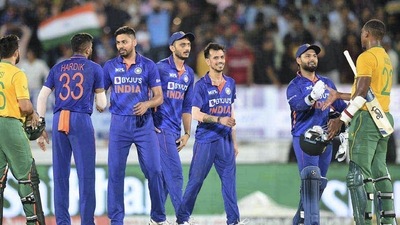 Team India in action during 4th T20I. (PTI) Team India in action during 4th T20I. (PTI)