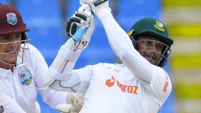 Shakib Al Hasan in action. (Twitter/ICC) Shakib Al Hasan in action. (Twitter/ICC)