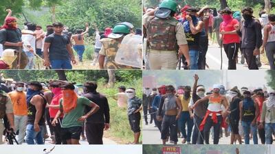 The Aligarh police said that the posters of those allegedly involved in the Friday violence during the Agnipath protests were attained through CCTV cameras. (Aligarh Police) The Aligarh police said that the posters of those allegedly involved in the Friday violence during the Agnipath protests were attained through CCTV cameras. (Aligarh Police)