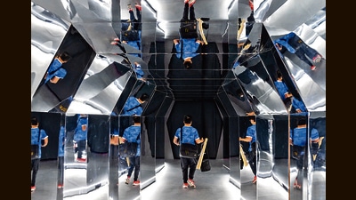 Of reality and illusion; of imagined futures: At the Heart of Cyberpunk exhibition in Hong Kong, 2020. (SOPA Images/LightRocket via Getty Images) Of reality and illusion; of imagined futures: At the Heart of Cyberpunk exhibition in Hong Kong, 2020. (SOPA Images/LightRocket via Getty Images)