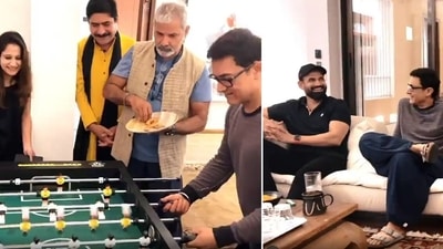 Aamir Khan and his Lagaan team had a lot of fun at his house. Aamir Khan and his Lagaan team had a lot of fun at his house. 