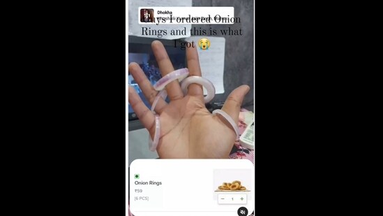 The man ordered onion rings from a restaurant but what he got instead left netizens in splits.&nbsp;(ubaidu_15/Instagram)