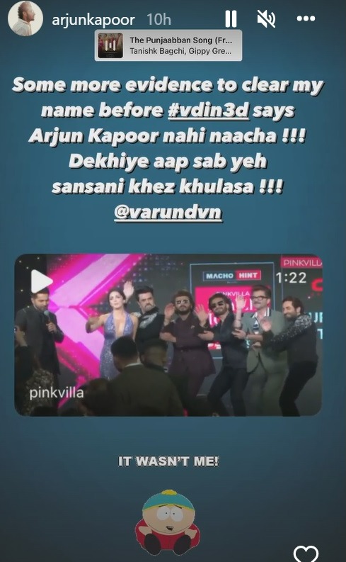 Arjun Kapoor posted the video on Instagram Stories.&nbsp;