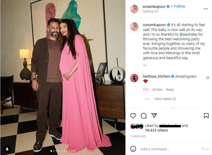 Sonam and Anand Ahuja are expecting their firstborn this year.