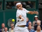 Roger Federer in action. Roger Federer in action.