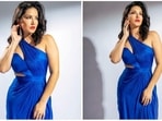 Sunny Leone knows how to grab all eyes with her fashion choices. She is not just only about the glitz and glam but her bubbly and humble personality has won the hearts of many. The actor recently treated her Instagram family with some stunning photos of herself in a royal blue gown.(Instagram/@sunnyleone)