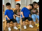 The kid's thoughtful gesture when he saw his friend falling asleep is heartening to watch. (goodnewscorrespondent/Instagram) The kid's thoughtful gesture when he saw his friend falling asleep is heartening to watch. (goodnewscorrespondent/Instagram)