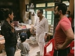 Taimur with Sujoy Ghosh (left) and Kareena Kapoor, Saif Ali Khan and Taimur with Sujoy Ghosh on sets of his next. (right) Taimur with Sujoy Ghosh (left) and Kareena Kapoor, Saif Ali Khan and Taimur with Sujoy Ghosh on sets of his next. (right)