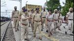 Additional director general of police (ADGP) MF Farooqui, flanked by cops, inspecting the Ludhiana railway station a day after an angry mob vandalised it, during protests against the Centre’s Agnipath scheme. (Harvinder Singh/HT) Additional director general of police (ADGP) MF Farooqui, flanked by cops, inspecting the Ludhiana railway station a day after an angry mob vandalised it, during protests against the Centre’s Agnipath scheme. (Harvinder Singh/HT)