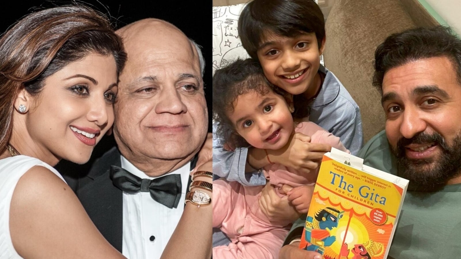 Shilpa Shetty shares photo of husband Raj Kundra with kids Viaan Raj and Samisha on Father’s Day, remembers her own dad