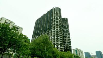 A view of the Supertech twin towers at Sector 93-A in Noida on Sunday. (Sunil Ghosh/ HT) A view of the Supertech twin towers at Sector 93-A in Noida on Sunday. (Sunil Ghosh/ HT)