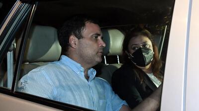 Congress leader Rahul Gandhi leaves the Enforcement Directorate (ED) office, after questioning in the National Herald case, in New Delhi on Tuesday. (ANI) Congress leader Rahul Gandhi leaves the Enforcement Directorate (ED) office, after questioning in the National Herald case, in New Delhi on Tuesday. (ANI)