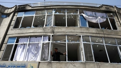 A general view of the site where an explosive-laden vehicle detonated amidst an attack on a Sikh Temple in Kabul,&nbsp; (REUTERS)