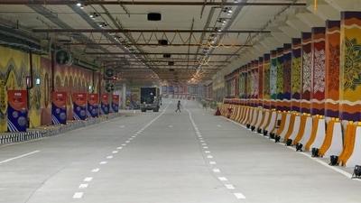 An inside view of the main tunnel under the Pragati Maidan Integrated Transit corridor project inaugurated by Prime Minister Narendra Modi, in New Delhi on Sunday. (ANI Photo) An inside view of the main tunnel under the Pragati Maidan Integrated Transit corridor project inaugurated by Prime Minister Narendra Modi, in New Delhi on Sunday. (ANI Photo)