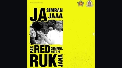 Father's Day 2022: The memes on road safety were shared by Mumbai Police on Instagram. (Instagram/@mumbaipolice)