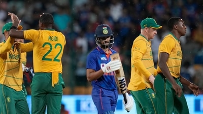 India's Ruturaj Gaikwad walks back to pavilion after losing his wicket by South Africa's Lungi Ngidi during the fifth Twenty20 cricket match between India and South Africa (AP) India's Ruturaj Gaikwad walks back to pavilion after losing his wicket by South Africa's Lungi Ngidi during the fifth Twenty20 cricket match between India and South Africa (AP)