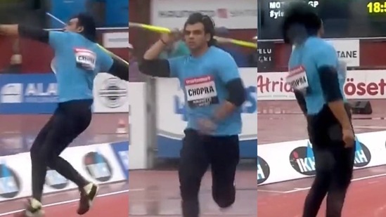 Neeraj Chopra in action in Kuortane Games(Twitter)