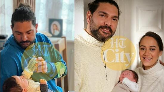 Exclusive pictures of Yuvraj Singh and Hazel Singh with their newborn son, Orion Keech Singh. (Baby’s face has been revealed with parents’ permission.)