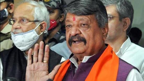 BJP leader Kailash Vijayvargiya triggered a row with his controversial comment on Agniveers in Indore on Saturday. (HT PHOTO.)