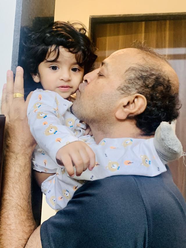 Vijay Kumar with his grandson Veer Vijay Kumar with his grandson Veer
