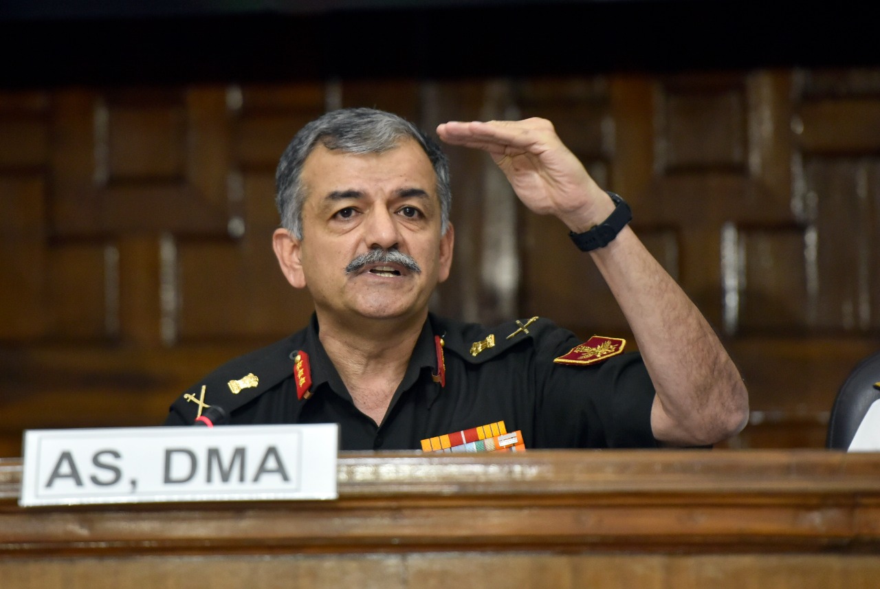 Lt General Anil Puri addresses the media at South Block on Sunday. (Sanjeev Verma/ Hindustan Times) Lt General Anil Puri addresses the media at South Block on Sunday. (Sanjeev Verma/ Hindustan Times)