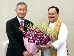 Singapore's Foreign Minister Vivian Balakrishnan with BJP national president JP Nadda in New Delhi during his visit to India. (ANI Photo) Singapore's Foreign Minister Vivian Balakrishnan with BJP national president JP Nadda in New Delhi during his visit to India. (ANI Photo)