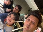 Riteish Deshmukh celebrated Father's Day with sons Riaan and Rahyl and wife Genelia D'Souza. Riteish Deshmukh celebrated Father's Day with sons Riaan and Rahyl and wife Genelia D'Souza.