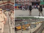 In Delhi, large number of police personnel were deploayed at Nizamuddin Railway station to ensure safety of people, and Railway property.(ANI)