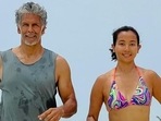 Ankita Konwar performs Vrikshasana with fun twist in new video before International Yoga Day: Milind Soman reacts(Instagram) Ankita Konwar performs Vrikshasana with fun twist in new video before International Yoga Day: Milind Soman reacts(Instagram)