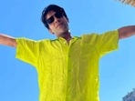 Rajkummar Rao poses outside a hut in Capri. Rajkummar Rao poses outside a hut in Capri.