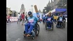 People participate in Champions with Disability marathon, Mumbai, January 20, 2019 (Kunal Patil/HT Photo) People participate in Champions with Disability marathon, Mumbai, January 20, 2019 (Kunal Patil/HT Photo)