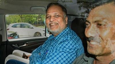 Former health minister Satyendar Jain was admitted to the Delhi government’s Lok Nayak Hospital on Monday after he complained of palpitations, breathing trouble and muscle aches. (PTI PHOTO.)