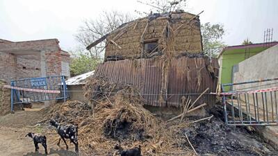 Ten people, nine of whom were women and one was a minor girl, died after two houses, belonging to Sanju Shaikh and Fatik Sheikh, were set on fire at Bogtui village near Rampurhat town. (PTI) Ten people, nine of whom were women and one was a minor girl, died after two houses, belonging to Sanju Shaikh and Fatik Sheikh, were set on fire at Bogtui village near Rampurhat town. (PTI)