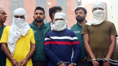 Three persons, including two main shooters, arrested by the Delhi Police special cell in Sidhu Moose Wala murder case. (ANI Photo)