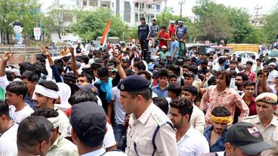 Jhajjar and Mahendergarh district administrations on Monday ordered the closure of all private coaching institutions amid the protest against the Union government’s Agnipath recruitment scheme till further orders. (Manoj Dhaka/Hindustan Times) Jhajjar and Mahendergarh district administrations on Monday ordered the closure of all private coaching institutions amid the protest against the Union government’s Agnipath recruitment scheme till further orders. (Manoj Dhaka/Hindustan Times)