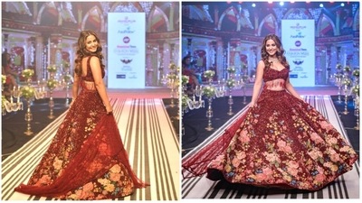 Hina Khan has been making headlines for all the good reasons. She is known not just for her unique sense of fashion but also for her bold statements. The actor has come a long way from where she started and has made the skies her limit. She can pull off any look effortlessly and here are a few pictures from a recently held fashion show to back our claim. (Instagram/@realhinakhan) Hina Khan has been making headlines for all the good reasons. She is known not just for her unique sense of fashion but also for her bold statements. The actor has come a long way from where she started and has made the skies her limit. She can pull off any look effortlessly and here are a few pictures from a recently held fashion show to back our claim. (Instagram/@realhinakhan)