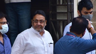 Nawab Malik, who is minister in-charge of Aukaf, was arrested by ED on February 23, in connection with a money-laundering case registered against fugitive gangster Dawood Ibrahim Kaskar and his close associates. (HT PHOTO) Nawab Malik, who is minister in-charge of Aukaf, was arrested by ED on February 23, in connection with a money-laundering case registered against fugitive gangster Dawood Ibrahim Kaskar and his close associates. (HT PHOTO)