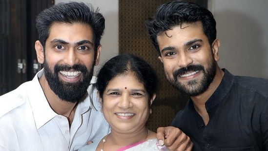 Rana Daggubati with Ram Charan and his mother Surekha Konidala. The actor shared this photo as he wished Rana on his birthday in 2019.