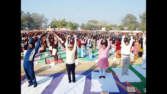 Schools, workplaces, civil society organisations and communities should consider incorporating yoga into daily activities, supporting each country’s mission to achieve a 15% relative reduction in physical inactivity by 2030 — the Sustainable Development Goals (SDG) target. (AFP)