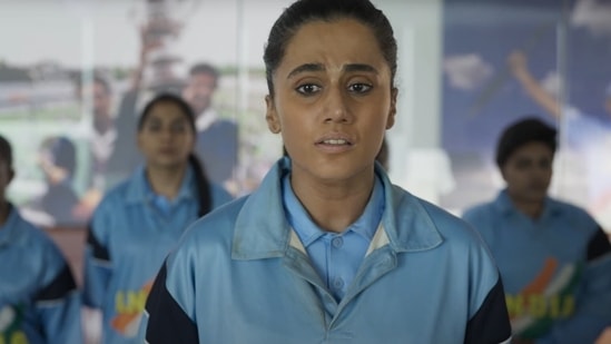 Taapsee Pannu in a still from Shabaash Mithu trailer.&nbsp;