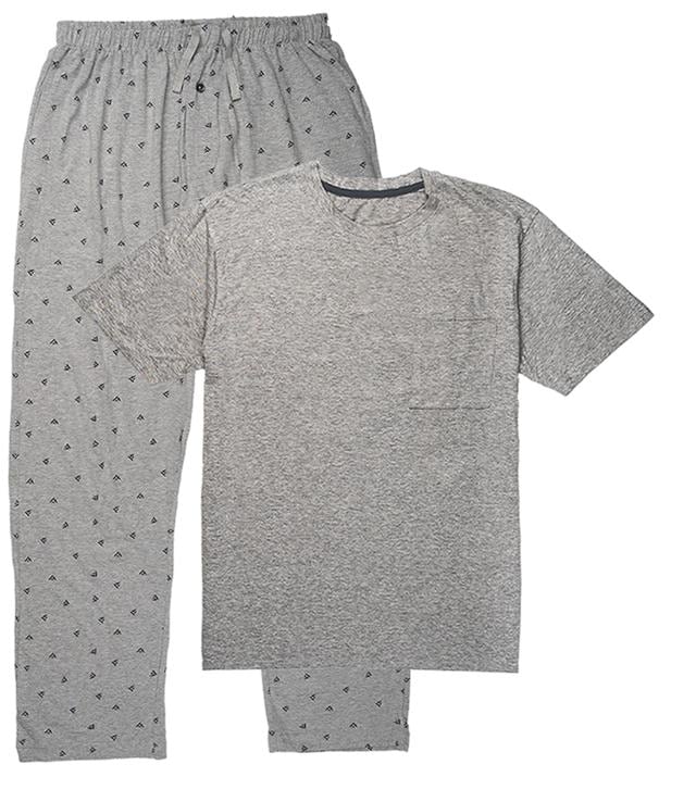 A loose t-shirt with drawstring pyjamas when you prefer to go commando and want your clothes to feel like second skin (Grey coordinated pyjama & top set by Harbour 9)