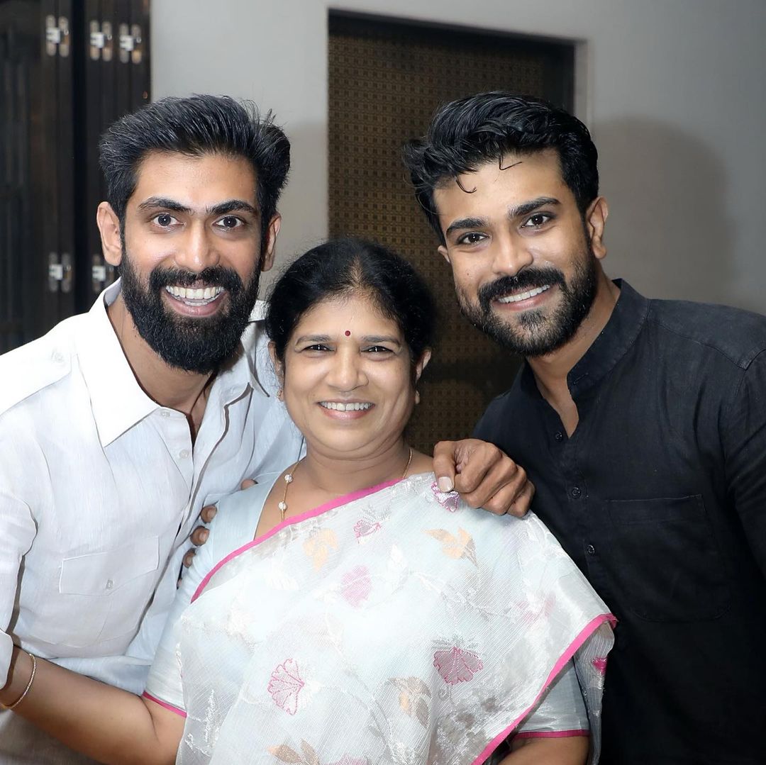 Rana Daggubati with Ram Charan and his mother Surekha Konidala. The actor shared this photo as he wished Rana on his birthday in 2019. Rana Daggubati with Ram Charan and his mother Surekha Konidala. The actor shared this photo as he wished Rana on his birthday in 2019.