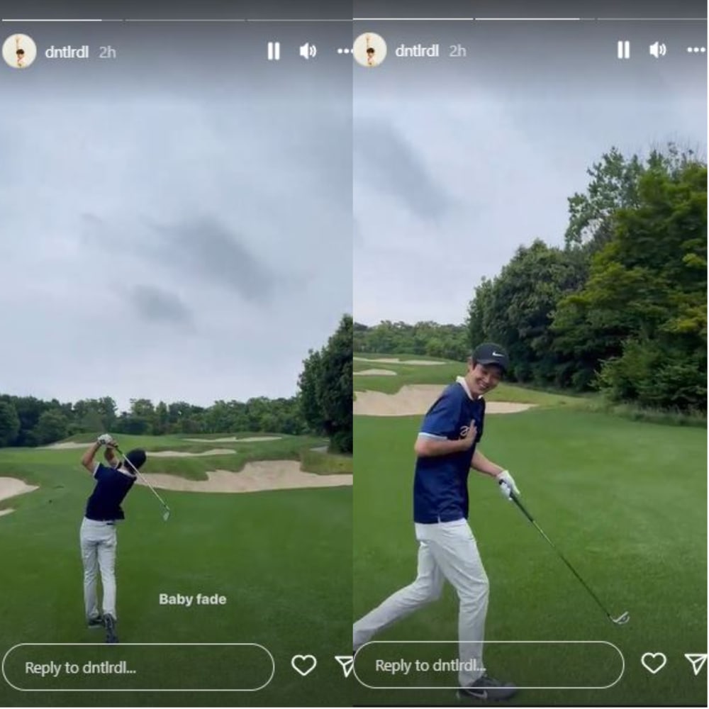 Choi Woo-shik too shared a video of him playing golf.