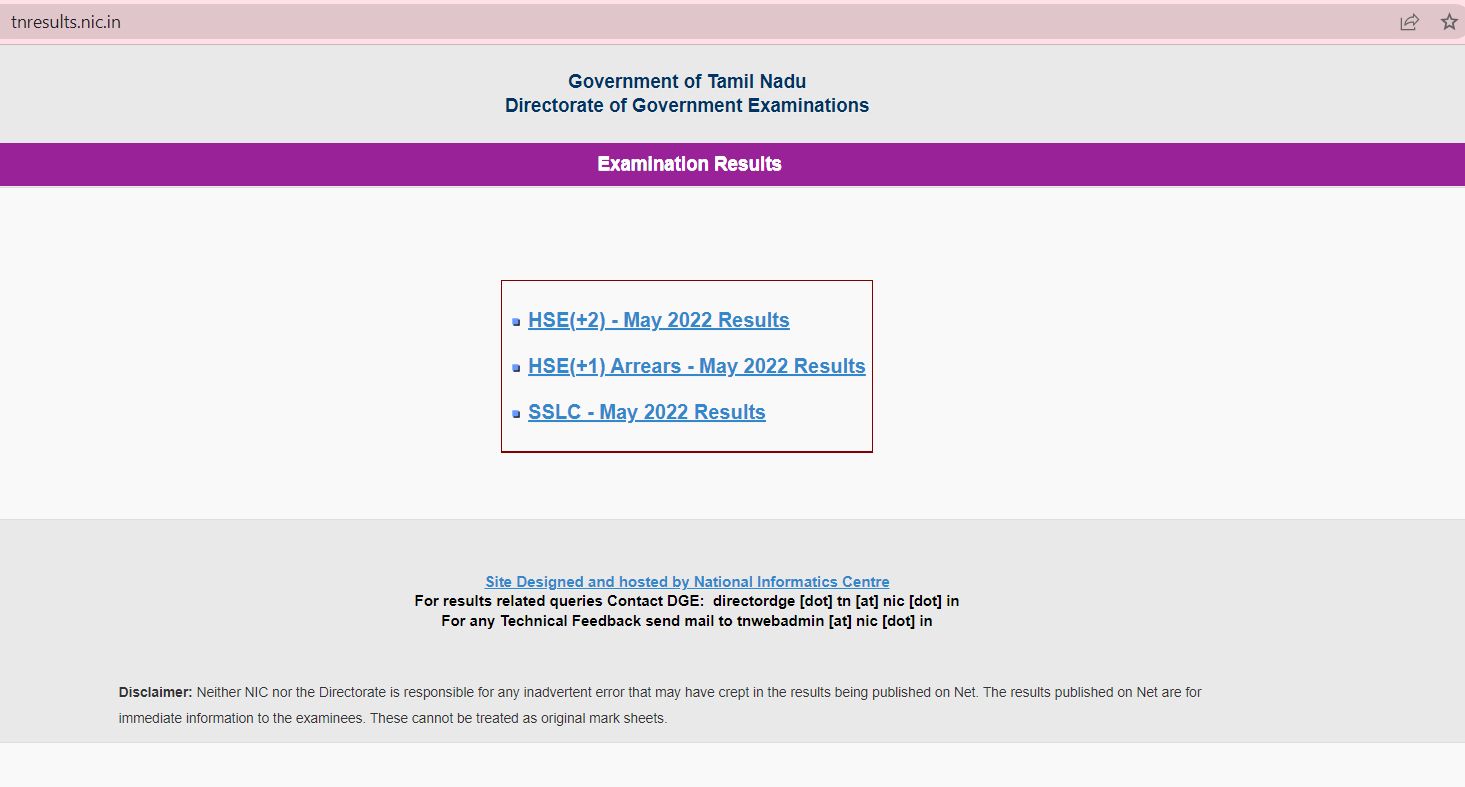 TN SSLC result declared, link here
