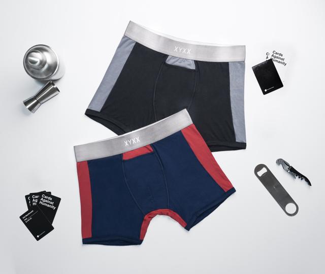 Ultrasoft, breathable innerwear is a must for whom, less is more (Modal trunks with a silver waist band in blue, red, black, and grey by XYXX)