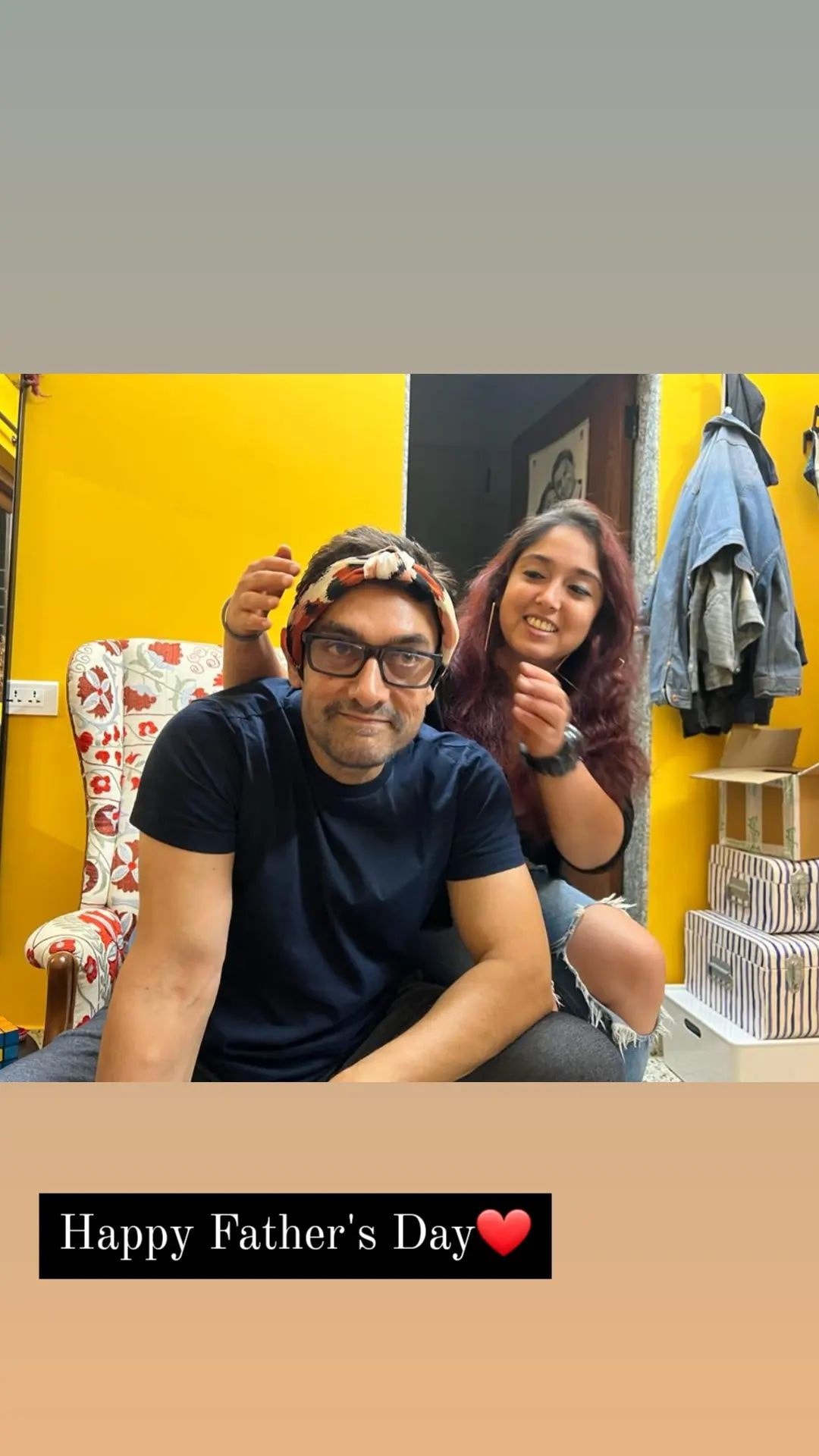 Aamir Khan and Ira Khan clicked together in a photo shared by Ira on Father's Day. Aamir Khan and Ira Khan clicked together in a photo shared by Ira on Father's Day.