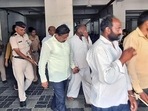 Accused of Sangli mass suicide case being produced at a court in Sangli in Maharashtra on Tuesday. (PTI) Accused of Sangli mass suicide case being produced at a court in Sangli in Maharashtra on Tuesday. (PTI)