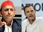 Samajwadi Party chief Akhilesh Yadav and Congress leader Rahul Gandhi. (file)
